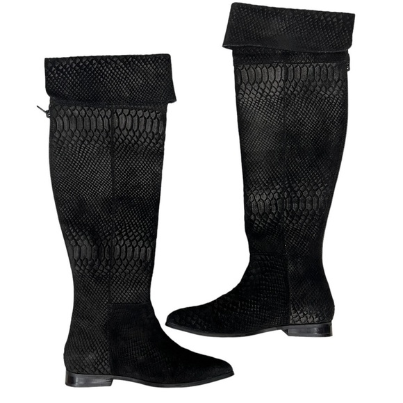 Seychelles Victory Croc Embossed Suede Leather Boots Size 6 - Picture 2 of 15